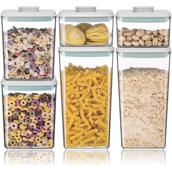 Airtight Food Storage Container Sets with Lids 6Pcs Pop Containers for Kitchen - Picture 1 of 7